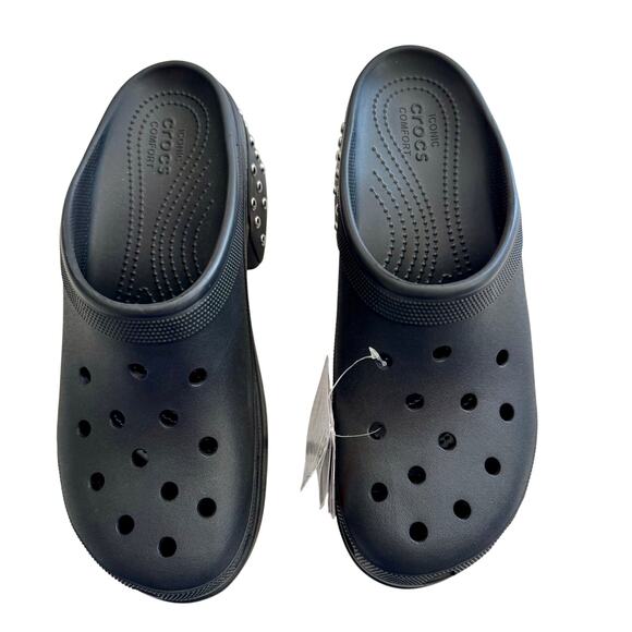 Crocs Siren Studded Heel Clog Mens 13 Black 209017-001 NEW Goth Y2K Punk main image 9
